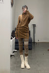 MAME KUROGOUCHI brown elastic pants MM22FW KN056